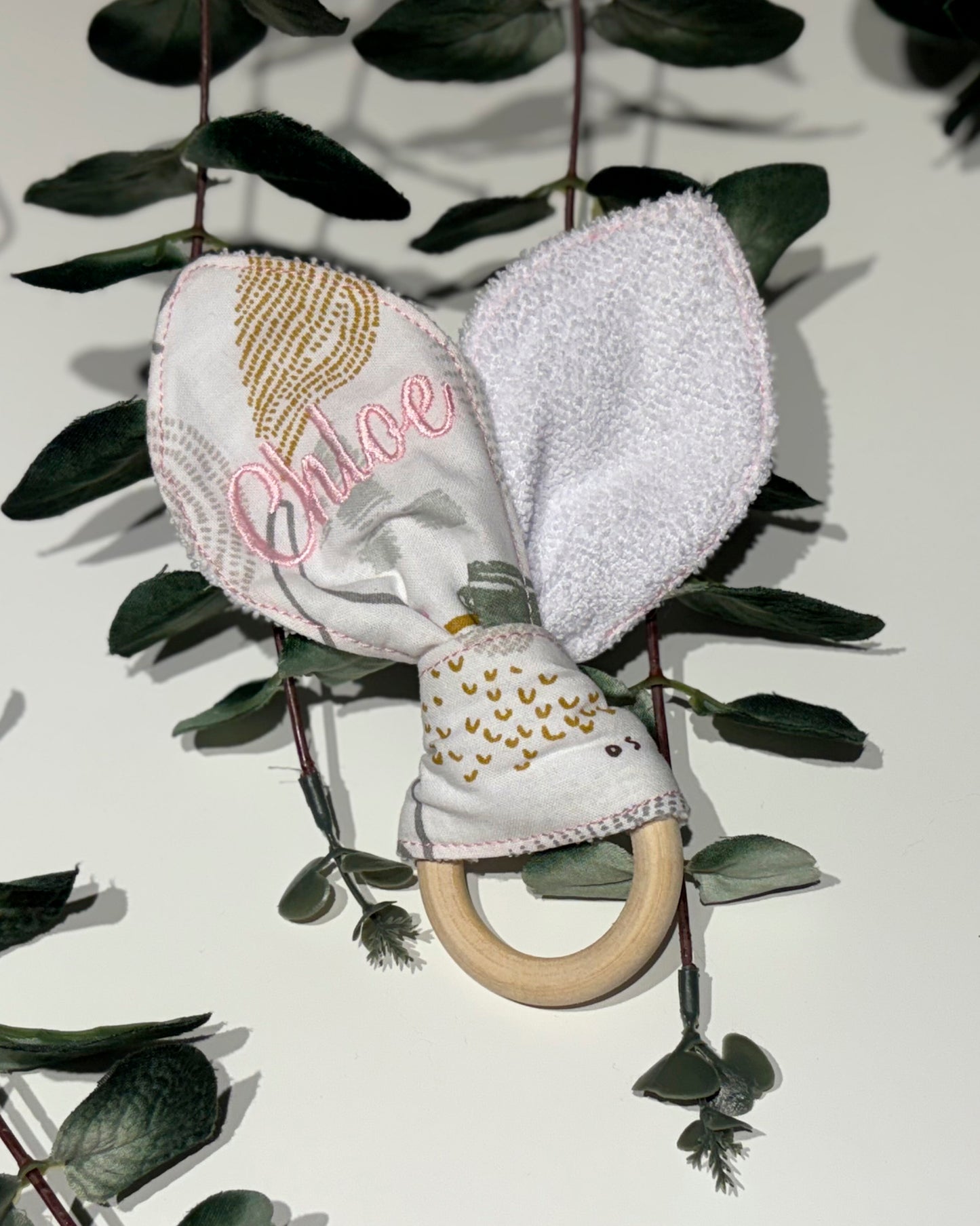 Customized Baby Teether with Soft Fabric Ears