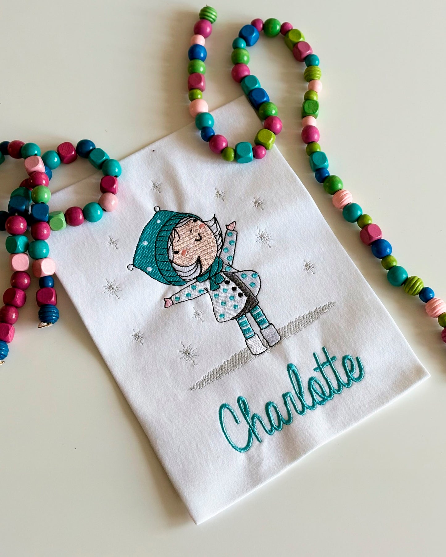 Customized Embroidered Shirt – Teal Girl